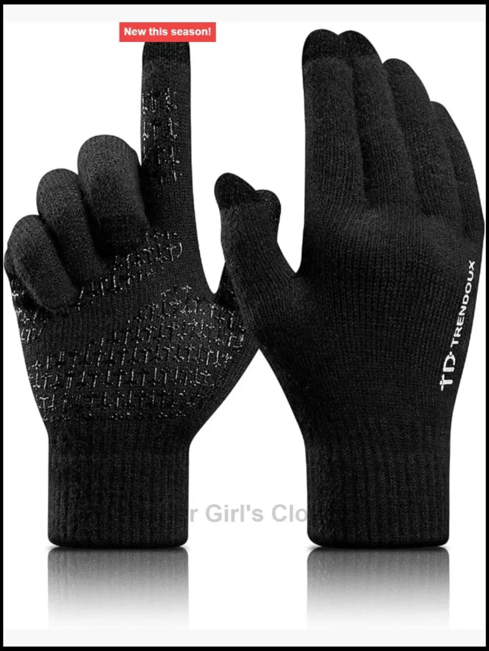 Merino Wool Touchscreen Gloves, Non-slip, Warm Winter Unisex